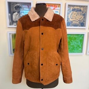 🤎🦬 Vintage 80s Shearling-Lined Suede Jacket